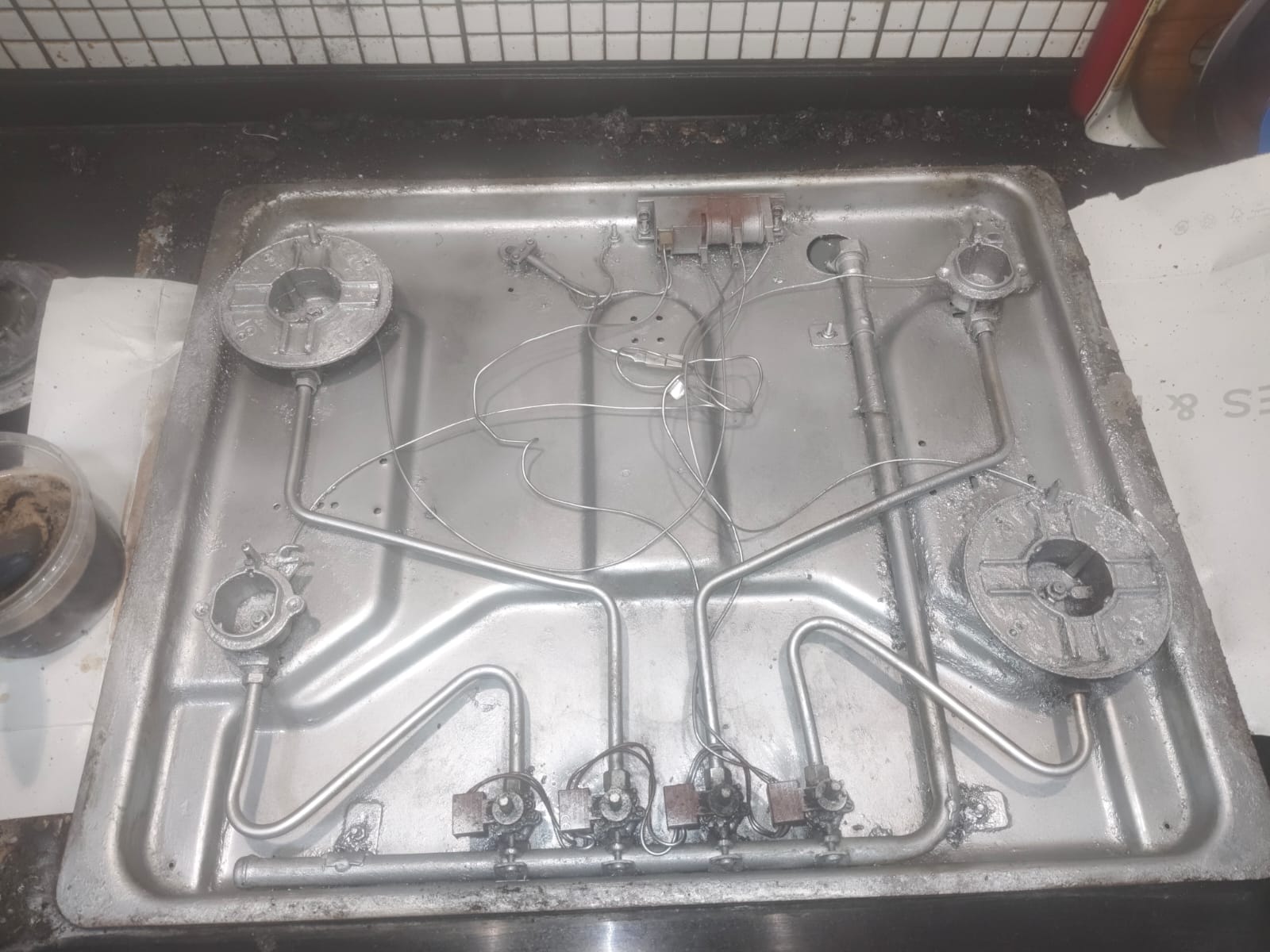 Technician servicing an appliance